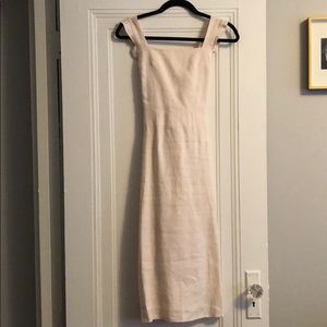 BLUSH LINEN REFORMATION BACKLESS DRESS